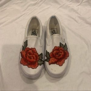 Embroidered rose vans